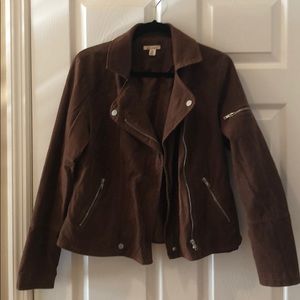 Brown faux leather Moto Jacket